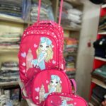 Chrisbella   3-piece pink trolley backpack