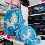 Chrisbella   3-piece pink trolley backpack