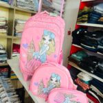 Chrisbella   3-piece pink trolley backpack